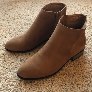 Suede Cognac Ankle Boots
